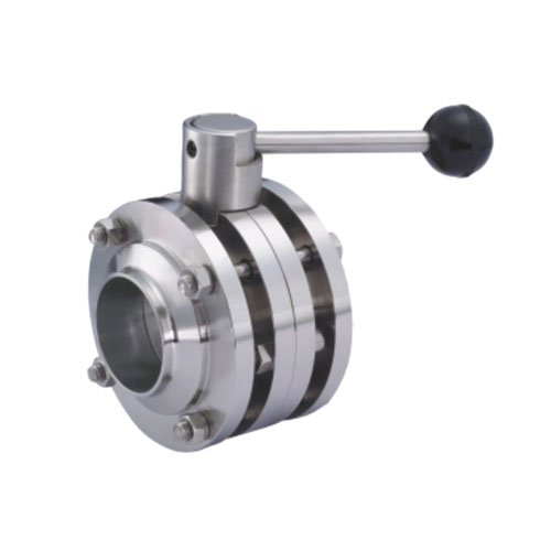 Sanitary three section flange butterfly valve